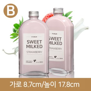 유리병 밀크티병 (B타입)웨이납작쥬스 350ml(A-W)