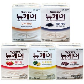 대상 뉴케어 구수한맛 검은깨 딸기맛 단호박맛 커피맛 5가지맛 6팩씩 30팩 일반 노인 환자 영양식, 1세트, 200ml