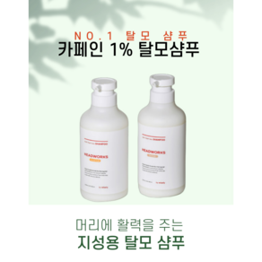 (누적판매 24만) 탈모 샴푸 헤드웍스 카페인 1% 샴푸, 1개, 500ml