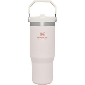 Stanley IceFlow 스테인리스 스틸 텀블러 빨대 포함 - 가정 사무실 또는 자동차 재사용 가능한 컵용 진공 단열 물병 빨대 누수 방지 플립 콜드 12시간 또는 아이스, Rose Quatz, 30 Ounces