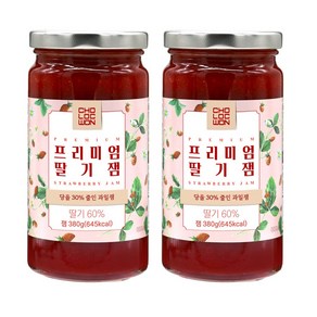 초록원 딸기함량 60% 프리미엄딸기잼 380g x 2개, 380mg, 1세트