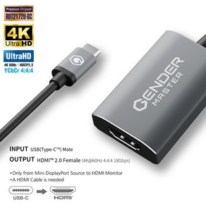 젠더마스터 USB Type-C to HDMI 액티브 컨버터 4K 60Hz