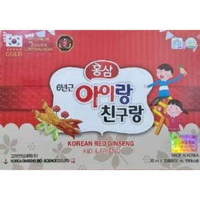 홍삼 아이랑 친구랑 어린이 홍삼 키즈 홍삼 면역력, 600ml, 30개