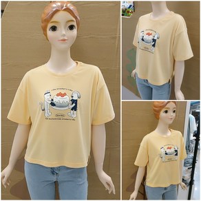[소이주니어]논현점 22년여름신상 ** 작게 나왔어요 ** 5부 캣맨도그 크롭 티 ** 마네킹 키 155 11호 착용 **