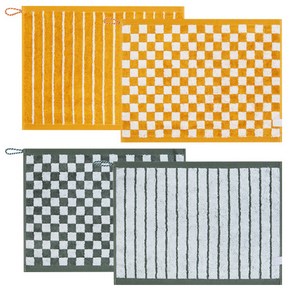 기라로쉬 뱀부 선염 핸드타월 체스 2종 + 그리드 2종 세트