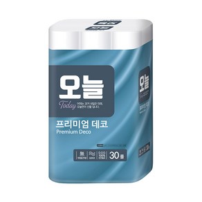 오늘 천연펄프 화장지 두루마리 휴지 3겹 27M 30롤 1개, 30개입