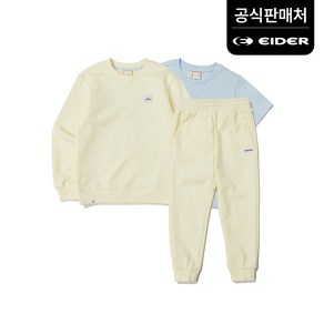 [아이더공식] 에센셜 키즈 공용 맨투맨 3PCS 상하의세트 JUP232511Y