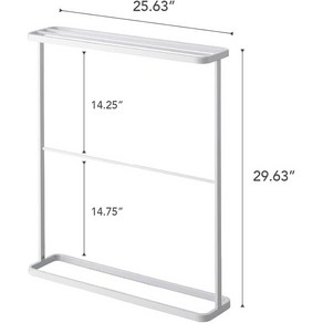 심플 수건걸이 스탠드 걸이 거치대 공간확보 원룸, 75 x 65 x 15 cm, 흰색, 1개