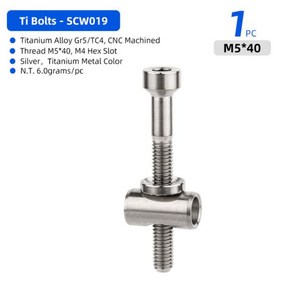 Deemount 티타늄 볼트 CNC 가공 TC4 나사 자전거 새들 고정 M4 육각 슬롯 MTB 로드 시트 포스트 30mm 40mm, [04] 40mm Titanium 1PC, 1개