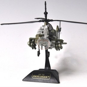 옹심이몰 1/100 보잉 AH-64 아파치 롱보우 헬리콥터 자동차모형장난감, 1개