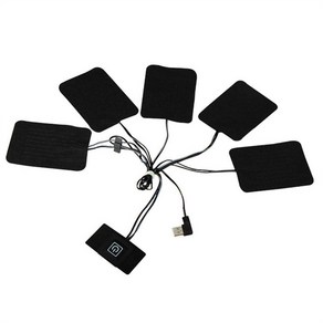 5pcs usb 의류 히터 매트 전열 조끼 매트 야외 따뜻한 겨울 diy 가열 의류 이동 난방 장치, 쇼로, 쇼로 * 01 black