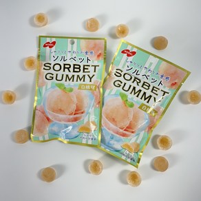 일본 노벨 소르베 SORBET 구미 백도맛, 1개, 50g