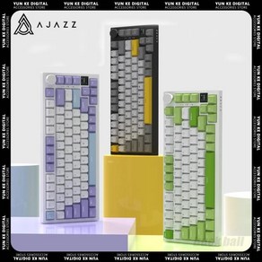 기계식 키보드 AJAZZ AK820 프로 TFT 스크린 다기능 노브 게임용 3 가지 모드 핫 스왑 RGB 개스킷 사무실 맥, 없음, 없음, 2.Wied White Light B