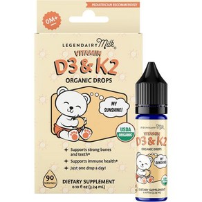 Legendaiy Milk Baby Vitamin D3 K2 Liquid Dops 400 IU of Baby Vitamin D Dops fo Infants with K2 D, Legendaiy Milk Baby Vitamin D, 1개