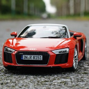 1:18 아우디 Audi R8 스파이더 딜러버젼 다이캐스트 모형자동차, 빨간색, 1개