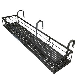 MK 베란다 화분걸이대 일반 난간용 (직각 100 X 20cm), 블랙, 1단