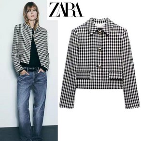 자라 하운드투스 텍스처 블레이저 자켓 ZARA