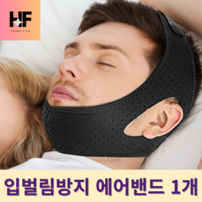 [내일도착보장]홈펀 입벌림방지 에어밴드 통풍형 수면 입호흡방지, 검정, 1개