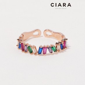 CIARA 14K Casoia 오블롱 컬러써클 반지(GoldPlated)