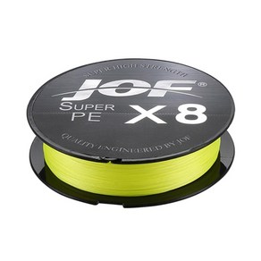 낚싯줄 JOF 꼰 플로팅 캐스팅 X8 PE 스탠드 낚시 액세서리 150m 300m 500m 20lb-100lb, [02] Hi-Vis Yellow, 1개