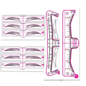 CMCOSMETIC 메이 반영구 눈썹 디자인 스티커 자 3 X 20개입, 2개, 남자일자형