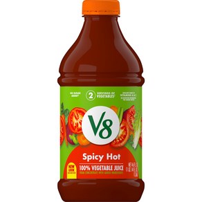 V8 Spicy Hot 100% Vegetable Juice 46 fl oz Bottle V8 스파이시 핫 100% 야채 주스 46 fl oz 병, 1개