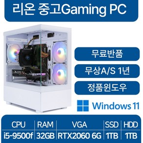 리온 중고게이밍PC 게이밍 컴퓨터 조립PC 게임용 데스크탑 본체, 화이트, 리온PC_coe-i5, 1TB, 32GB, WIN11 Po