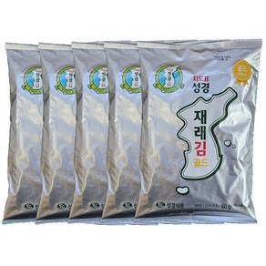 성경식품 지도표 재래식 성경김 골드재래 대, 60g, 5개