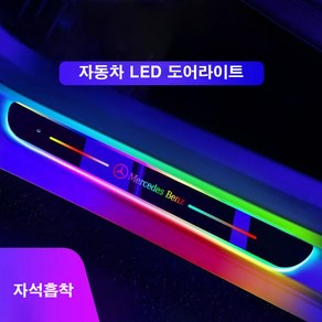 자동차 LED 도어라이트 문턱 보호 커버, 벤츠, 1세트, 4도어