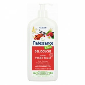 NATESSANCE 까띠에 키즈 오가닉 바디-헤어 바닐라 딸기 샤워 젤 500ml, 1개