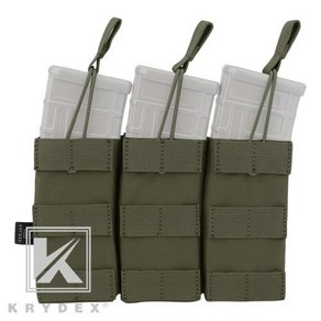 탄알집 탄창 파우치 매거진 맥 5.56mm KRYDEX 223 모듈러 트리플 전술 오픈 탑 MOLLE PALS Mag 캐리어 군사 사격 사냥 RG