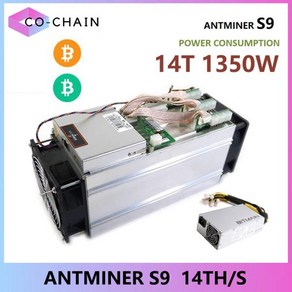 ANTMINER 비트코인 채굴 ASIC 암호화 채굴 BTC BCH 채굴 S9 S9J 14T S9K S9i 보다 비트메인 PSU 포함 S9, 01 Gey, 1개