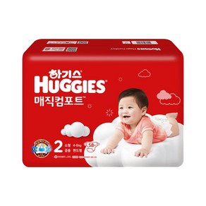 2023 NEW 하기스 매직컴포트 밴드 기저귀 2단계 공용 (58px3팩)x2박스, 58매