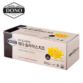 도노 체다 슬라이스치즈 멀티팩 1.8kg [18gx100장] 대용량체다치즈 샌드위치용치즈 토스트용치즈, 1개