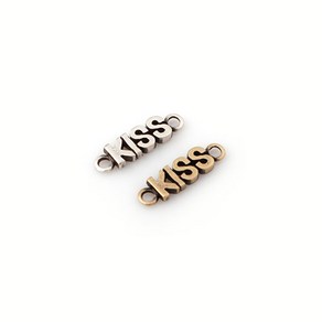 비즈아이 [7465-04]메탈펜던트 Kiss양고리 16x4mm 1개