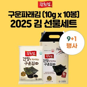 [광천김] 간장에 찍어먹는 구운파래김 10g 10봉, 10개