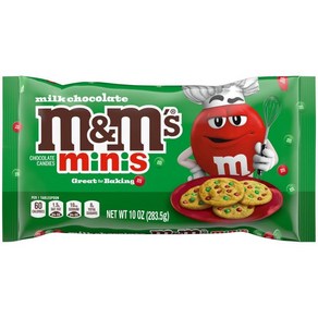 M&M'S 밀크 초콜릿 레드 & 그린 크리스마스 캔디 벌크 모음 1.07g38온스 재밀봉 가능한 백 473664, 1개, 283.5g