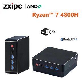 미니 PC 게임용 컴퓨터 AMD Ryzen7 5700U 4800H 포켓 듀얼 HD-MI LAN WIFI6 BT5.2 프로 NUC 사무실 책상