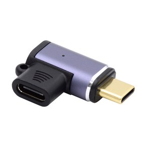 노트북 휴대폰용 마그네틱 커넥터 USB4 타입 C 수-암 90 도 좌우 앵글 어댑터 100W 전원 데이터 8K 40Gbps, 1개