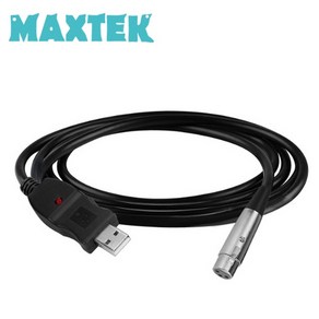 MAXTEK USB 마이크 캐논(XLR) 컨버터 케이블 3m/MT098/PC USB 포트에 연결할수 있는 A/D 변환 컨버터/고음질의 녹음이 가능한 USB 컨버터