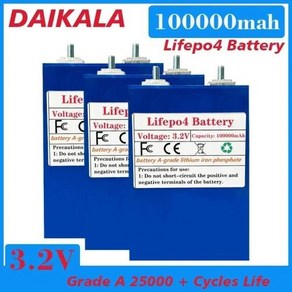 Lifepo4 리튬 다리미 인산염 배터리 팩 DIY 전기 자동차 태양열 저장 시스템 셀 3.2V 100AH 12V 24V 36V 48V, 1개, 1개입