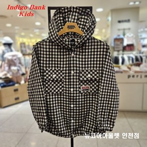 인디고뱅크키즈 [2025 봄신상] @@얇은 두께감으로 여름철까지@@ 품넓은 오버핏@@ 아동 주니어 공용 후드형 고방 체크 셔켓 IKYC25S2X