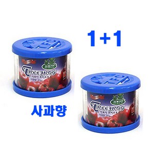 동진TFC 청개구리 트리프로고 방항제 사과향 1 +1 자동차방향제 차량용방향제, 2개