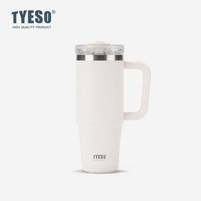 [TJCOMPANY] 타이소 TYESO 이중진공 보온보냉 데일리 대용량 스텐 텀블러 900ml 스테인레스텀블러 빨대포함, 화이트, 1개