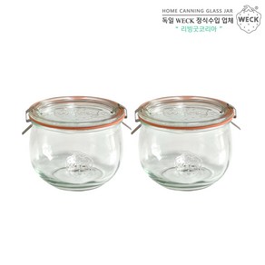 WECK튤립형 580ml(No.744)고무링&클립 2개 세트