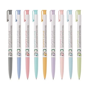 제노 캐릭터 9색 유성볼펜 0.5mm, 보라, 3개