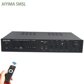 포노앰프 인티앰프 파워 AUX 블루투스 AIYIMA AV 51 고출력 노래방 USB SD, 1.Black - 220V