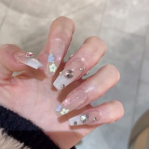 걸스코코 겨울신상 네일팁 인조네일팁 셀프연장 인조 팁, 2개, NAIL-N623