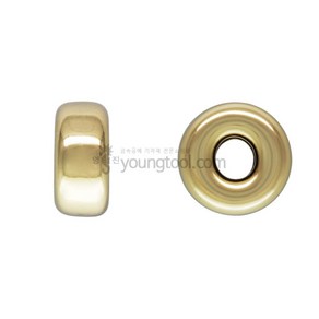 14K 옐로우 민자 론델 3.2 x 1.6 mm 10개입, 단품, 10개