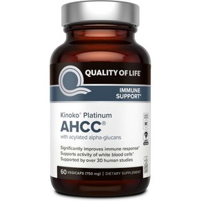 삶 질 프리미엄 키노코 플래티넘 AHCC 허브 캡슐당 750mg AHCC 위해 킬러 활동 유지하고 1팩 60개, 1개